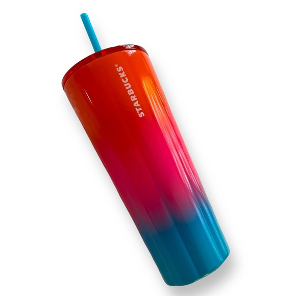 Starbucks 2023 Ombre Gradient Sunset Cold Cup 24oz Stainless Steel Tumbler - Picture 2 of 12